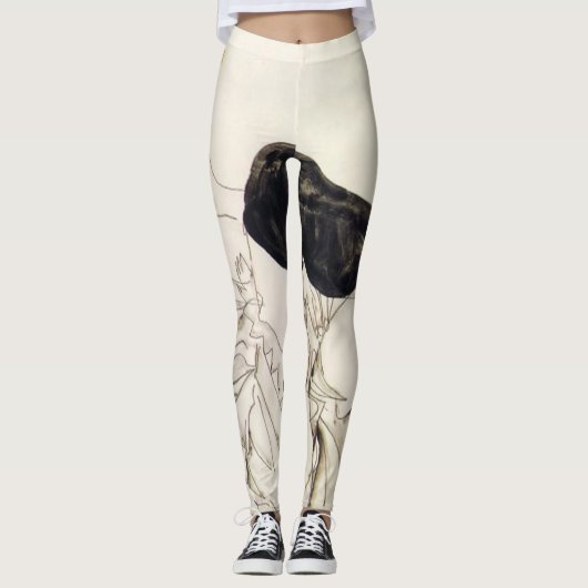 Egon Schiele - Frau in schwarzen Strümpfen Leggings (Vorderseite)