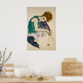 Egon Schiele Frau malt expressionistisches Porträt Poster (Küche)