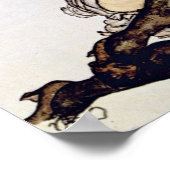 Egon Schiele - Frau mit grünen Strümpfen Poster (Ecke)