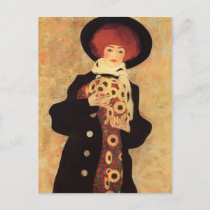 Egon Schiele - Frau mit schwarzem Hut Postkarte