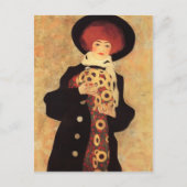 Egon Schiele - Frau mit schwarzem Hut Postkarte (Vorderseite)