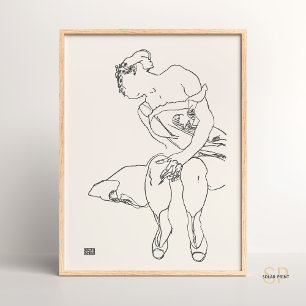 Egon Schiele Frau Sitzend Kunst Druck Zeichnung Poster