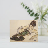Egon Schiele - Frauen mit grünen Strümpfen neu bel Postkarte (Stehend Vorderseite)