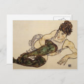 Egon Schiele - Frauen mit grünen Strümpfen neu bel Postkarte (Vorne/Hinten)