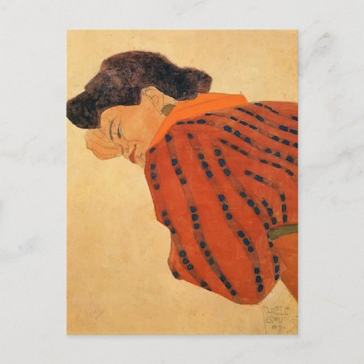 Egon Schiele - Frauen mit roter Bluse neu beleben Postkarte (Vorderseite)