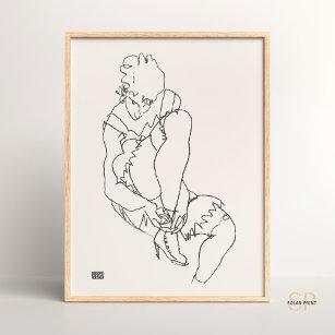 Egon Schiele Frauen Sitzgelegene Kunst Vintag druc Poster