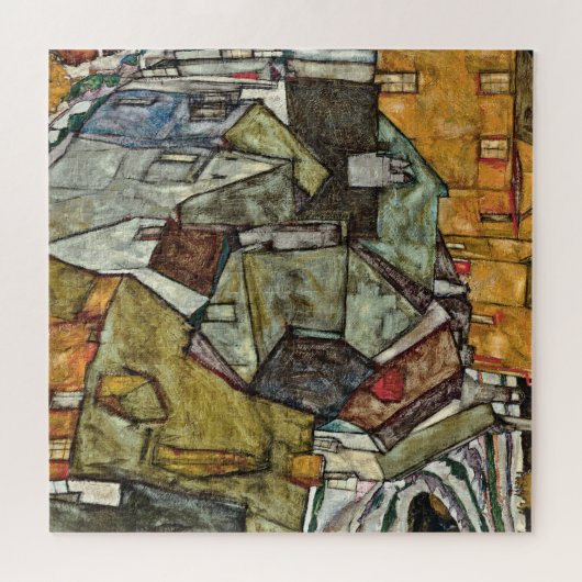 Egon Schiele - Halbmond der Häuser II Puzzle (Horizontal)