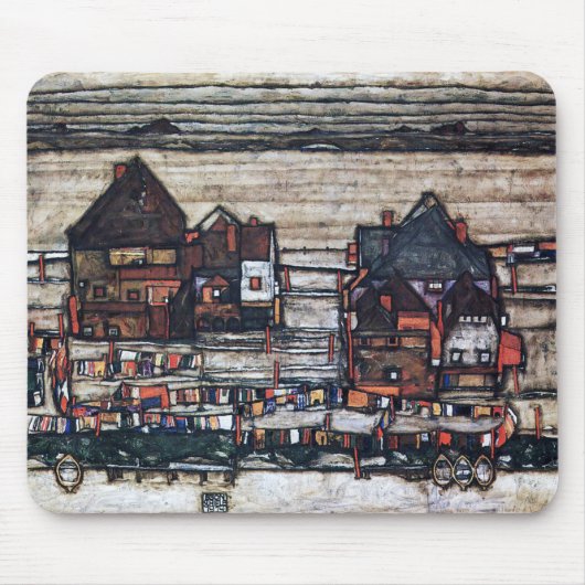 Egon Schiele , "Häuser mit Wäsche" Mousepad (Vorne)