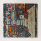 Egon Schiele - Häuser mit Wäscherei Puzzle (Horizontal)