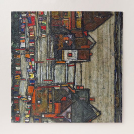 Egon Schiele - Häuser mit Wäscherei Puzzle (Horizontal)