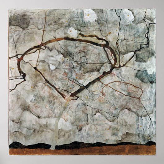 Egon Schiele Herbstbaum in Stirred Air Poster (Vorne)