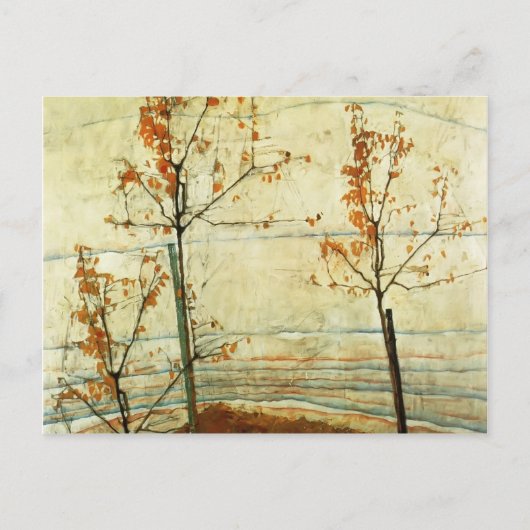 Egon Schiele - Herbstbäume Postkarte (Vorderseite)