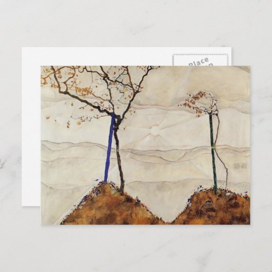 Egon Schiele - Herbstsonne Postkarte (Vorne/Hinten)