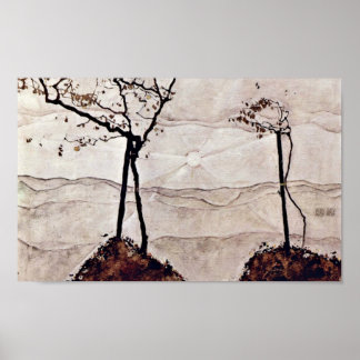 Egon Schiele - Herbstsonne und Bäume Poster