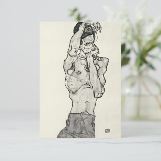 Egon Schiele II. Begleitkarte (Stehend Vorderseite)