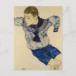 Egon Schiele - Junge in einem Sailor-Anzug Postkarte