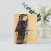 Egon Schiele - Kind in Schwarz Postkarte (Stehend Vorderseite)