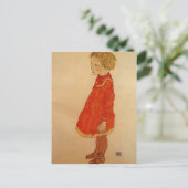 Egon Schiele - Kleine Girl mit blondem Haar Postkarte (Stehend Vorderseite)