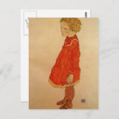 Egon Schiele - Kleine Girl mit blondem Haar Postkarte (Vorne/Hinten)
