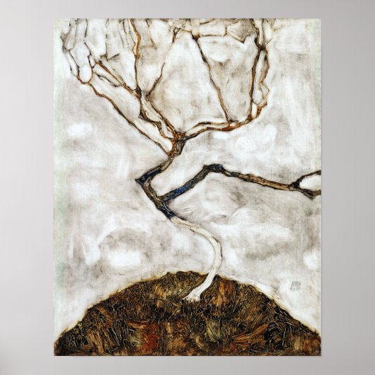 Egon Schiele kleiner Baum im Späten Herbst Poster (Vorne)