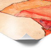 Egon Schiele - Knetfrau in orangefarbenem Kleid Fotodruck (Ecke)