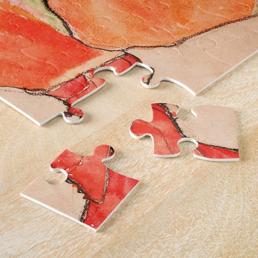 Egon Schiele - Knetfrau in orangefarbenem Kleid Puzzle (Seite)