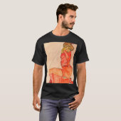 Egon Schiele - kniende Frau im orange Rot-Kleid T-Shirt (Vorne ganz)