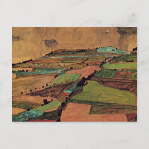 Egon Schiele - Landschaft auf den Feldern Postkarte
