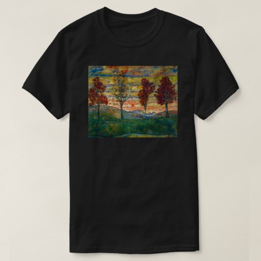 Egon Schiele Paintings | Vier Baeume -Four Trees T-Shirt (Design vorne)