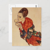 Egon Schiele-Portrait der Schauspielerin Marga Boe Postkarte (Vorne/Hinten)