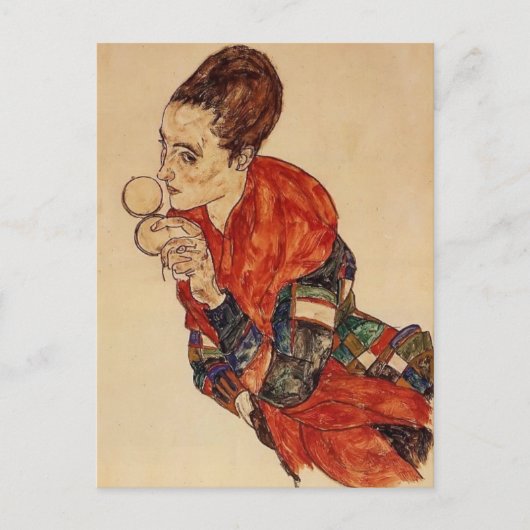 Egon Schiele-Portrait der Schauspielerin Marga Boe Postkarte (Vorderseite)