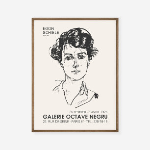 Egon Schiele Portrait einer Ausstellung junger Fra Poster
