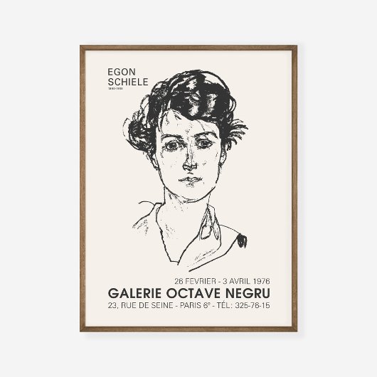 Egon Schiele Portrait einer Ausstellung junger Fra Poster
