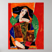 Egon Schiele - Portrait einer Frau Poster (Vorne)