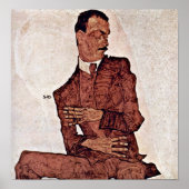 Egon Schiele - Portrait von Arthur Roessler Poster (Vorne)