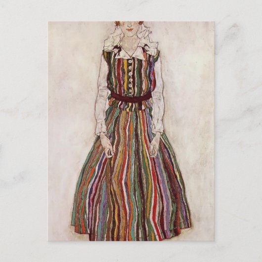 Egon Schiele - Portrait von Edith Schiele Postkarte (Vorderseite)