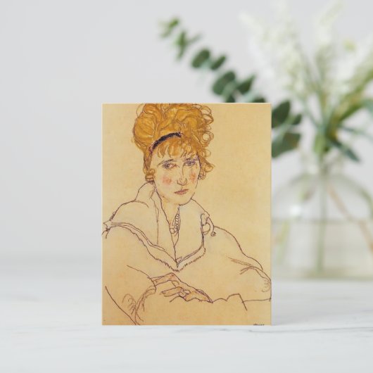 Egon Schiele - Portrait von Edith Schiele Postkarte (Stehend Vorderseite)