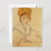 Egon Schiele - Portrait von Edith Schiele Postkarte (Vorne/Hinten)