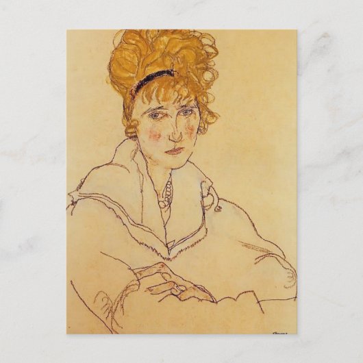 Egon Schiele - Portrait von Edith Schiele Postkarte (Vorderseite)