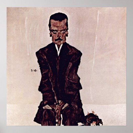 Egon Schiele - Portrait von Eduard Kosmack Poster (Vorne)