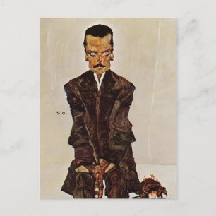 Egon Schiele - Portrait von Herausgeber Eduard Kos Postkarte