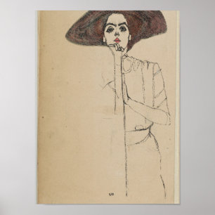 Egon Schiele - Porträt einer Frau Poster