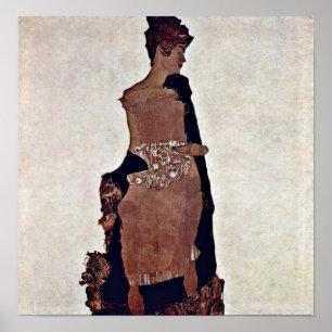 Egon Schiele - Porträt von Gertrud Schiele Poster