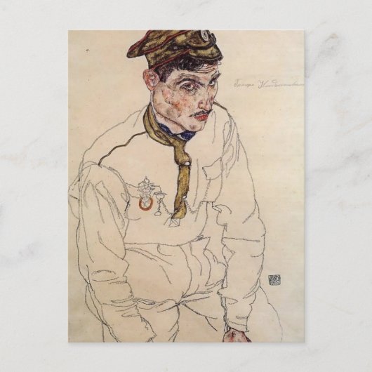 Egon Schiele - Russischer Gefangener des Krieges Postkarte (Vorderseite)