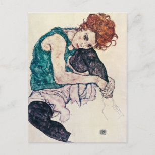Egon Schiele Seated Woman Postcard Postkarte