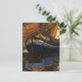 Egon Schiele Segelboot mit Reflektion im Wasser Postkarte (Stehend Vorderseite)