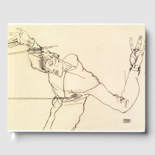 Egon Schiele - Selbstportrait als St Sebastian Gästebuch (Vorderseite)