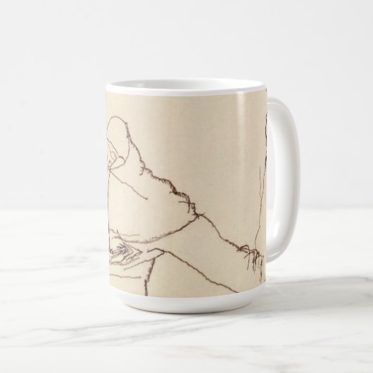 Egon Schiele - Selbstportrait als St Sebastian Kaffeetasse (VorderseiteRechts)