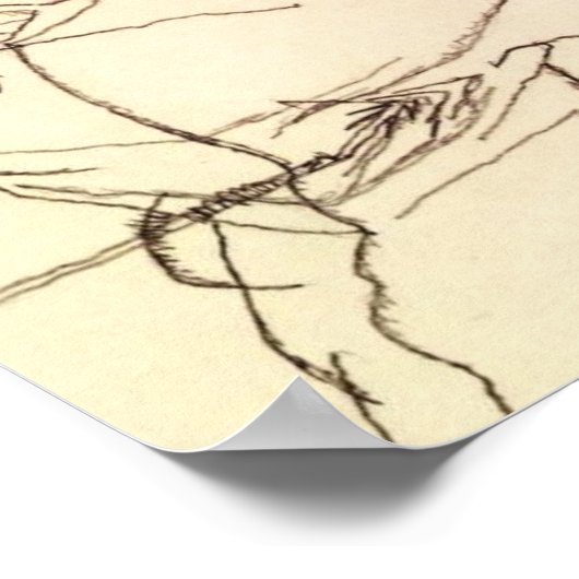 Egon Schiele - Selbstportrait als St Sebastian Poster (Ecke)