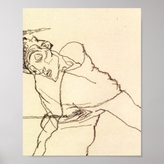 Egon Schiele - Selbstportrait als St Sebastian Poster (Vorne)